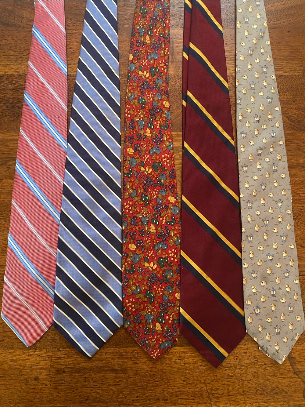 Lot of 5 brooks brothers silk neck ties